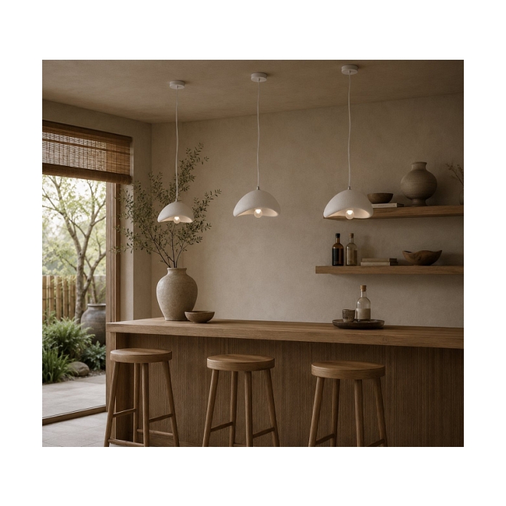 Lampa wisząca STONE 30 cm - biała - Step Into Design