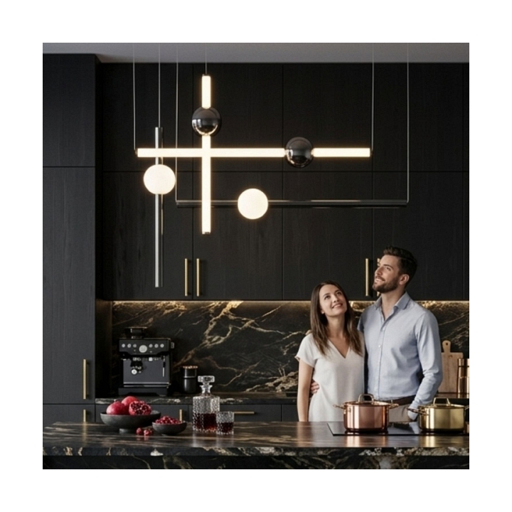 Lampa wisząca O-LINE L-4 LED czarna 110 cm - Step Into Design