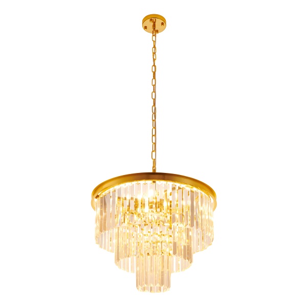 Lampa wisząca SPLENDORE 50 cm - żyrandol złoto-kryształowy Step Into Design