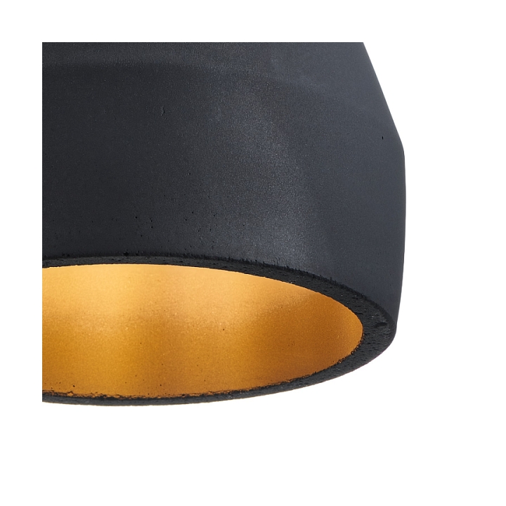 Lampa wisząca CONCRETE 12 cm- czarny beton, drewno - Step Into Design