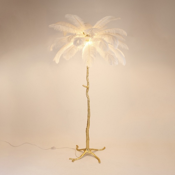 Lampa podłogowa EMU 170 cm - pióra białe Step Into Design