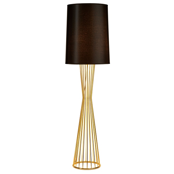 Lampa podłogowa FILO-1 czarno-złota, metalowa, E27, 145 cm Step Into Design