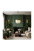 Lampa wisząca GLORIA 60 cm - żyrandol LED, kryształowo-złoty - Step Into Design