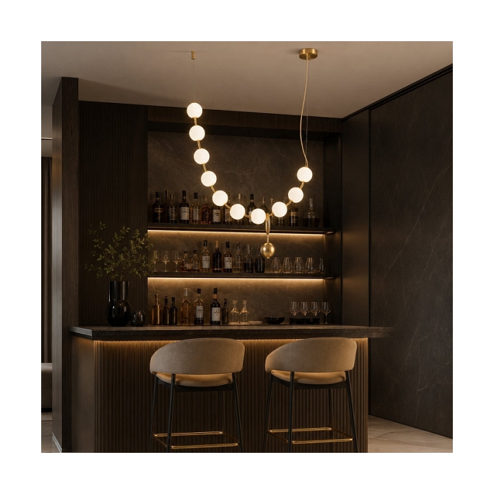 Lampa wisząca CORALLI L -LED, biało-mosiężna - Step Into Design