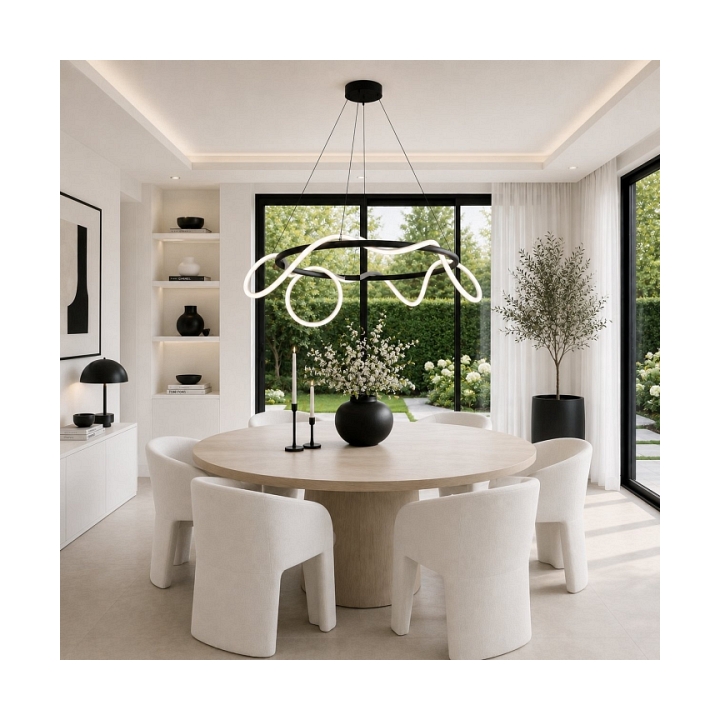 Lampa wisząca FANTASIA ROUND LED czarna 60 cm - Step Into Design