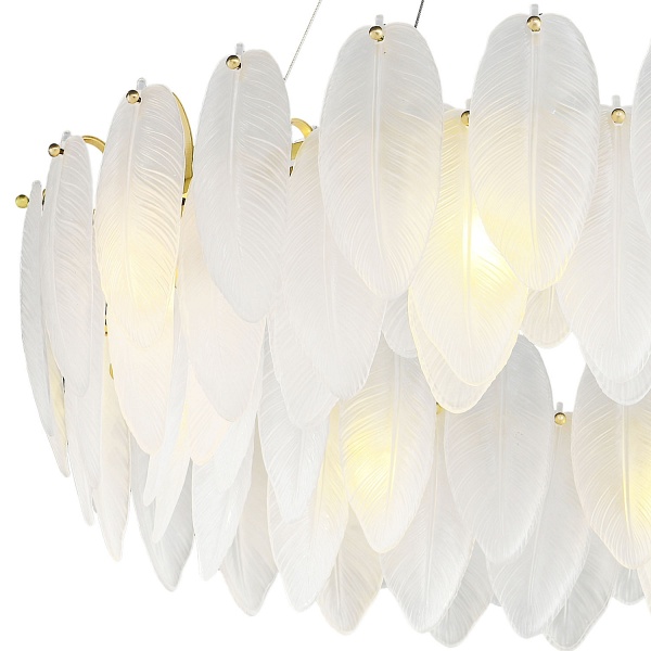 Lampa wisząca PIUMA mosiądz biała 80 cm Step Into Design