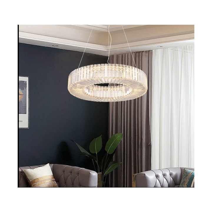 Lampa wisząca CRISTAL LED złota 60 cm - Step Into Design