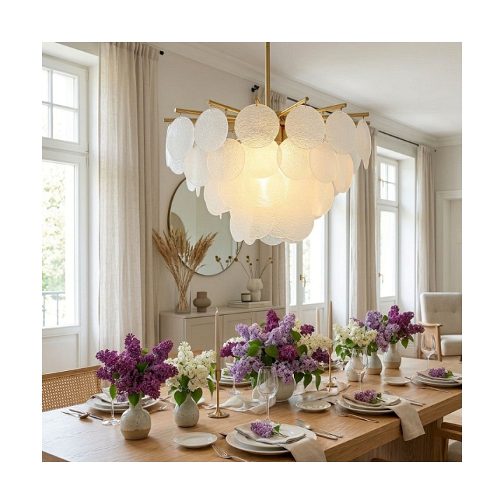 Lampa wisząca FIORE 60 cm – biały szklany klosz - Step Into Design