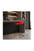 Hoker CARO BAR czarne nogi i czerwone siedzisko 75 cm - Step Into Design