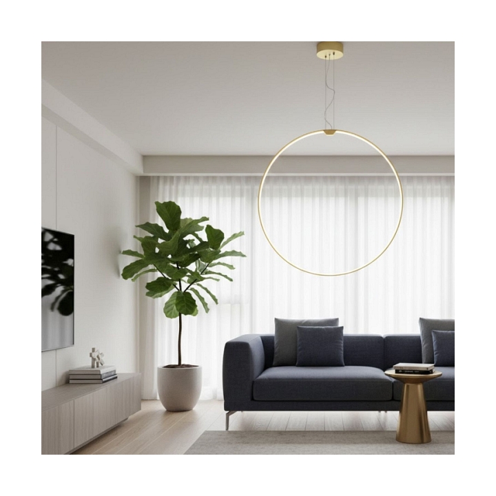 Lampa wisząca ACIRCULO 74 cm - złoty ring LED - Step Into Design