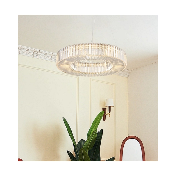 Lampa wisząca CRISTAL LED złota 60 cm - Step Into Design