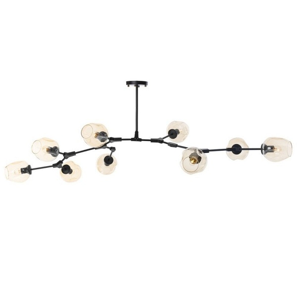 Lampa wisząca MODERN ORCHID-9 bursztynowo czarna 150 cm Step Into Design