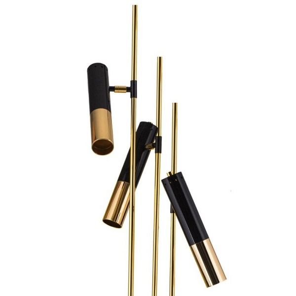 Lampa stojąca GOLDEN PIPE-3 czarno złota 180 cm Step Into Design