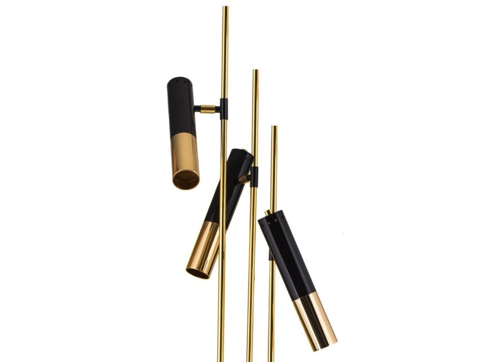 Lampa stojąca GOLDEN PIPE-3 czarno złota 180 cm Step Into Design