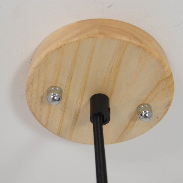 Lampa wisząca CONCRETE 12 cm- czarny beton, drewno Step Into Design