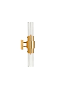 Lampa ścienna GLOW 46 cm - kinkiet złoty, szkło ryflowane - Step Into Design
