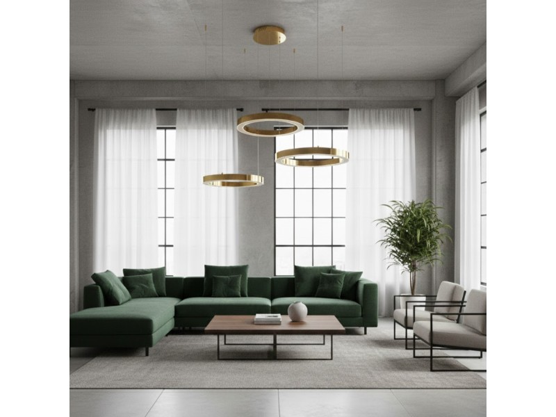 Lampa wisząca CIRCLE 80+80+80 LED złoty połysk na 1 podsufitce Step Into Design