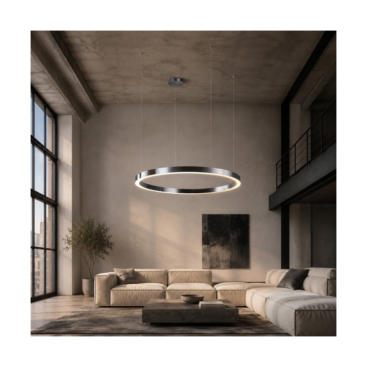 Lampa wisząca CIRCLE 120 LED tytan szczotkowany 120 cm - Step Into Design