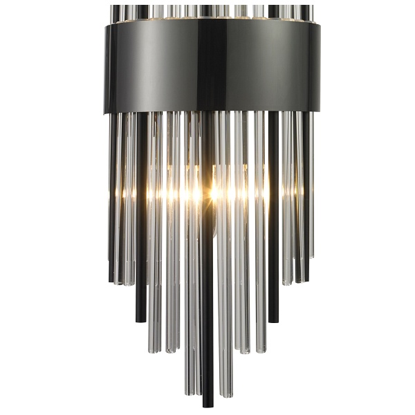 Lampa ścienna DRACO 60cm - kryształowo - czarna, styl glamour Step Into Design