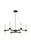 Lampa wisząca CANDELA-6 - 6-ramienna oprawa sufitowa czarna 70 cm Step Into Design
