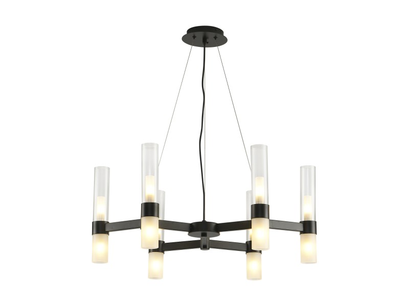 Lampa wisząca CANDELA-6 - 6-ramienna oprawa sufitowa czarna 70 cm Step Into Design