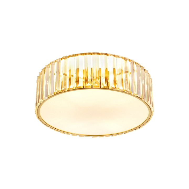 Plafon sufitowy glamour MAGIA 40 cm - złoty szczotkowany, kryształy K9 - Step Into Design
