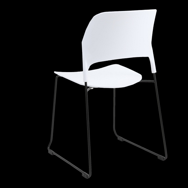 Krzesło TIPICO - polipropylen, białe siedzisko, stelaż czarny Step Into Design