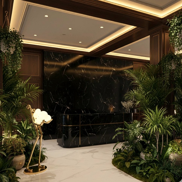 Lampa podłogowa WOMAN 180 cm – złota figura kobiety z białymi kloszami Step Into Design