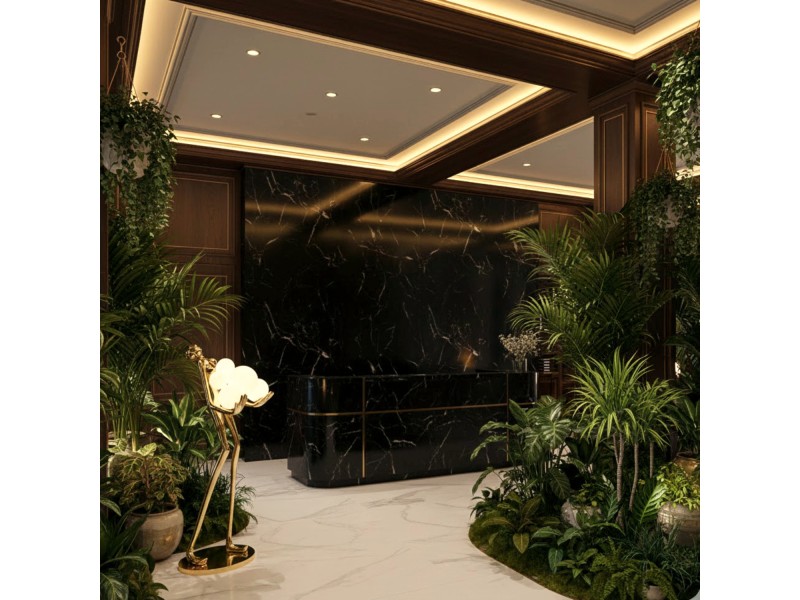 WOMAN – rzeźbiarska, złota lampa podłogowa, figura kobiety, 6×E27, 180 cm Step Into Design