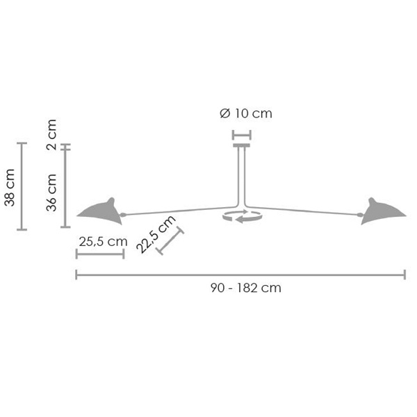 Lampa wisząca CRANE-2P dwuramienna czarna Step Into Design