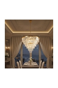 Lampa wisząca SPLENDORE 100 cm - żyrandol złoto-kryształowy - Step Into Design