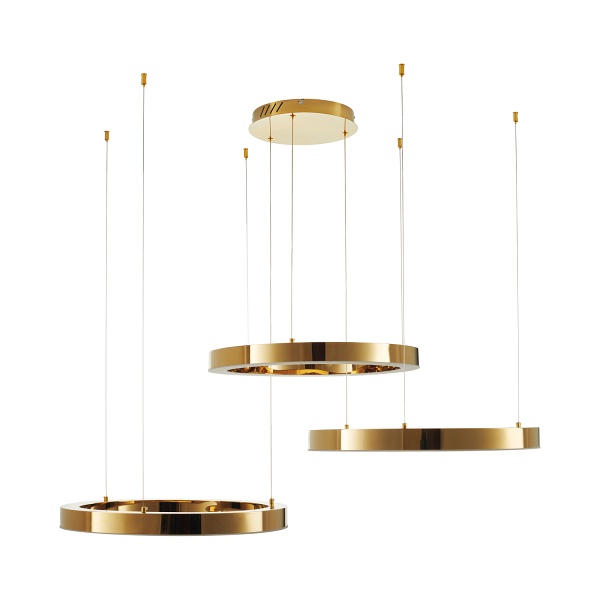 Lampa wisząca CIRCLE 60+60+60 LED złoty połysk na 1 podsufitce Step Into Design