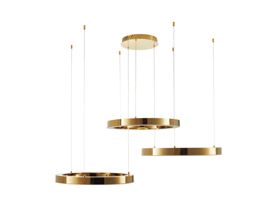 Lampa wisząca CIRCLE 60+60+60 LED złoty połysk na 1 podsufitce Step Into Design