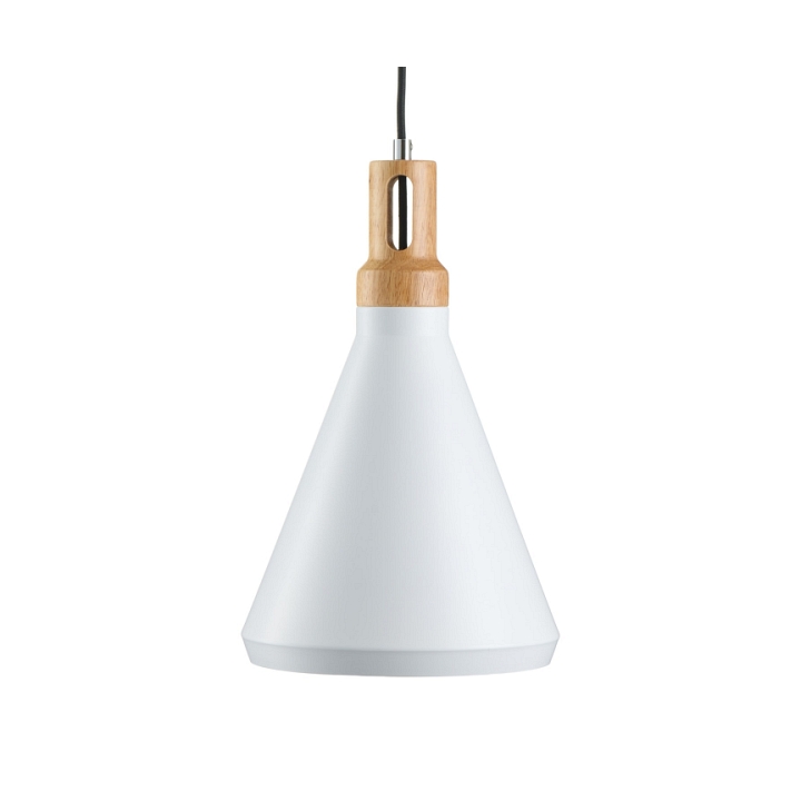 Lampa wisząca NORDIC WOODY biało drewniana 25 cm - Step Into Design