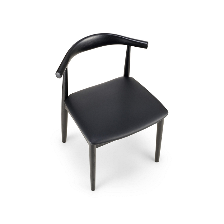 Krzesło CLASSY jesionowe w kolorze czarnym z poduszką ze skóry eko - Step Into Design