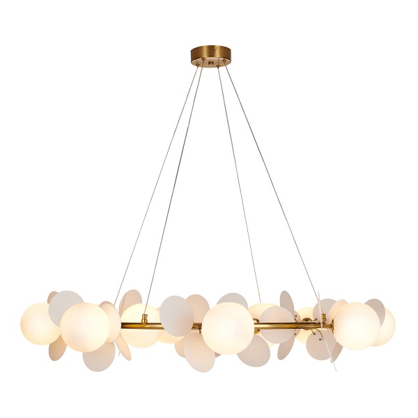 Lampa wisząca CHIC biało złota 105 cm - nowoczesna lampa do salonu Step Into Design