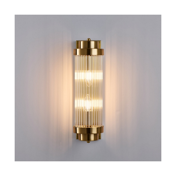 Lampa ścienna STELO 40 cm - kinkiet kryształowy LED, rama metalowa, złoty - Step Into Design