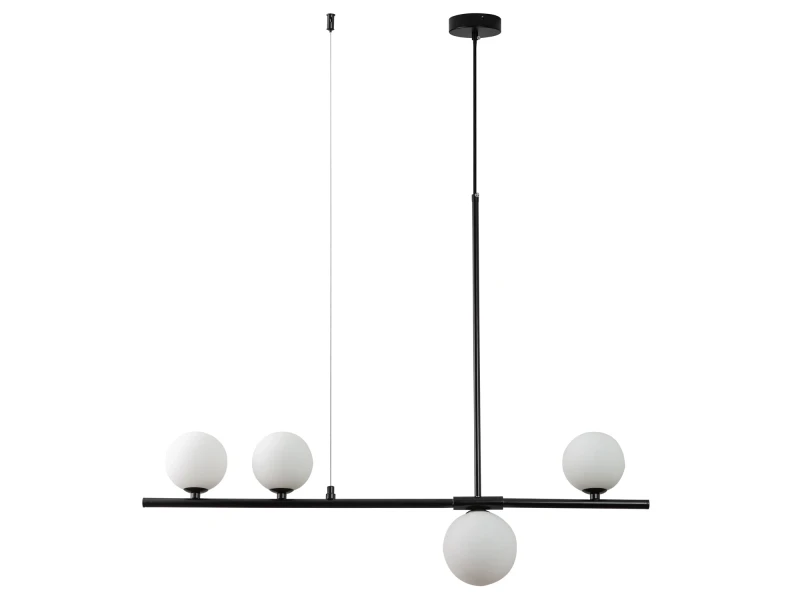 Lampa wisząca MODERNO czarna z białymi kulami 80 cm - do salonu, jadalni i biura Step Into Design