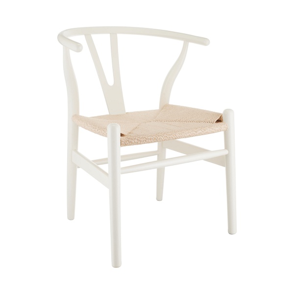 Krzesło BONBON biało naturalne rattanowo jesionowe Step Into Design