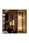 Lampa ścienna STELO 60 cm - kinkiet kryształowy LED, rama metalowa, złoty - Step Into Design