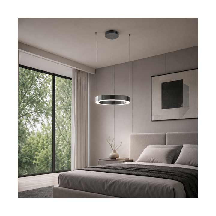 Lampa wisząca CIRCLE 40 LED tytanowa 40 cm - Step Into Design