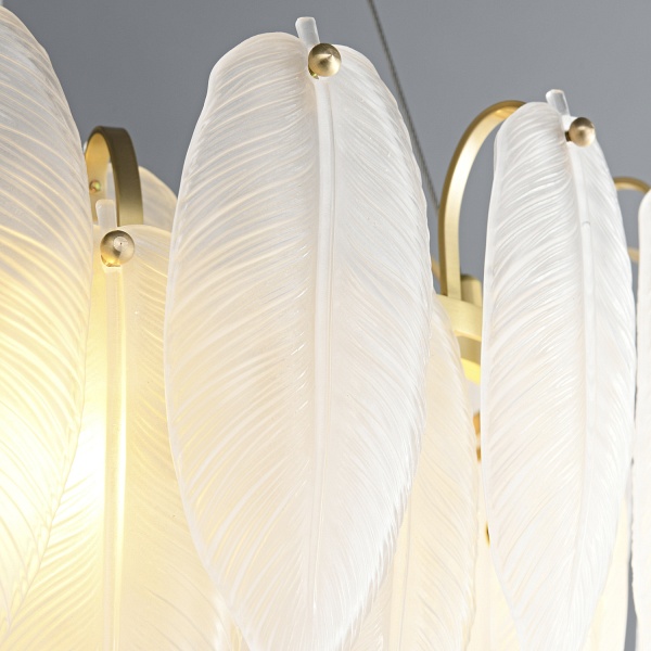 Lampa wisząca PIUMA mosiądz biała 80 cm Step Into Design