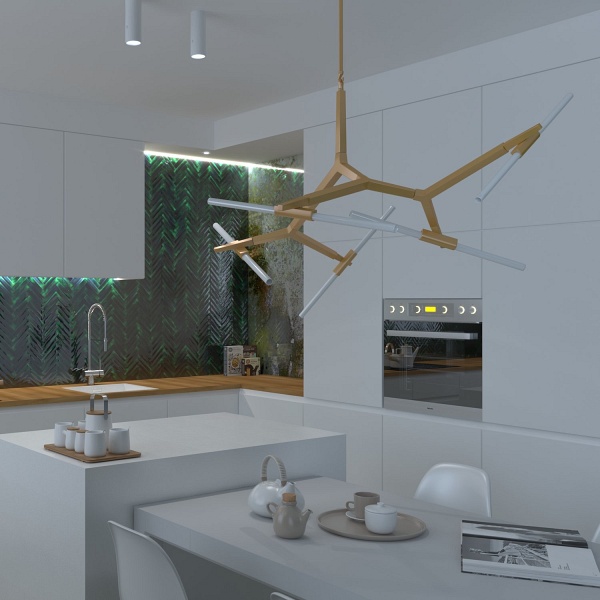 Lampa wisząca STICKS-6 złota Step Into Design