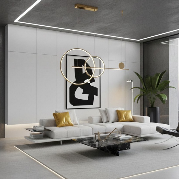 Lampa wisząca NEW AGE LED 120 cm - oprawa sufitowa złota Step Into Design