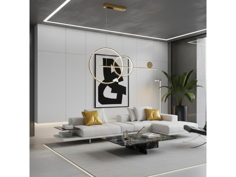 Lampa wisząca NEW AGE LED 120 cm - oprawa sufitowa złota Step Into Design