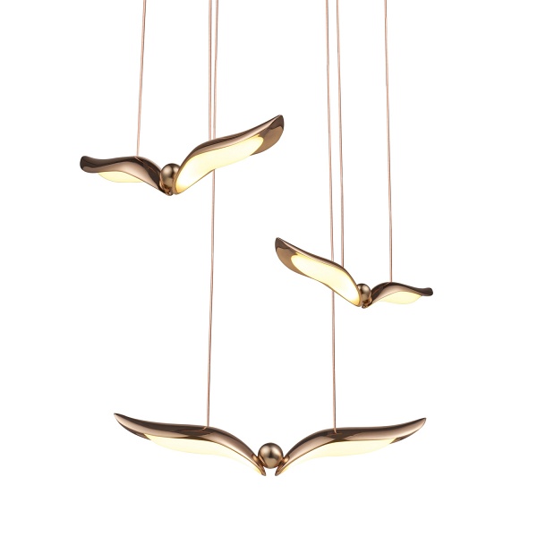 Lampa wisząca GUFO 3 LED różowe złoto 36 cm Step Into Design