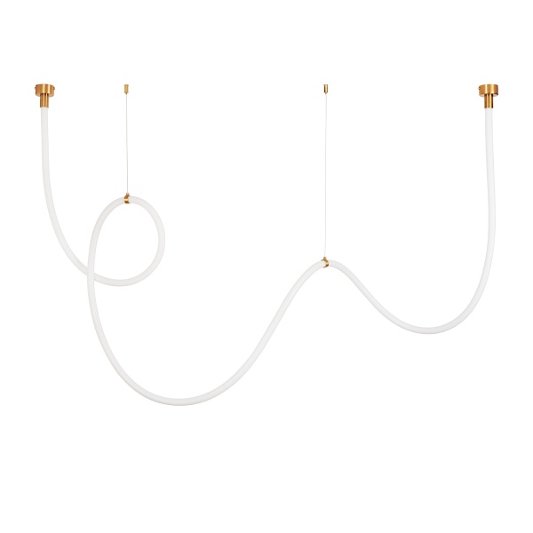 Lampa wisząca SNAKE LED 400 cm - elastyczny przewód LED, 3000K, złote uchwyty Step Into Design