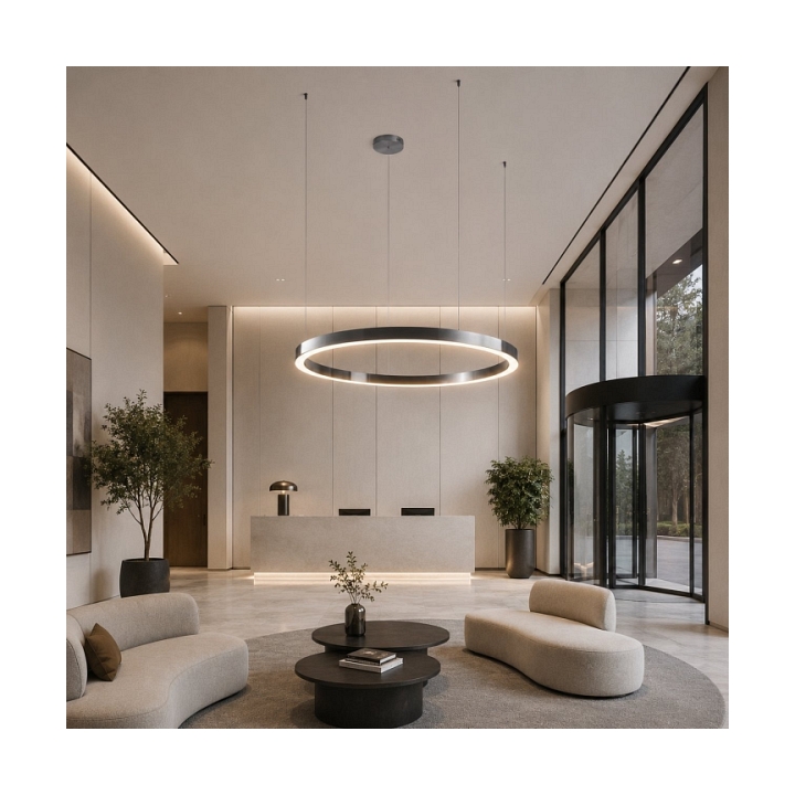 Lampa wisząca CIRCLE 120 LED tytan szczotkowany 120 cm - Step Into Design