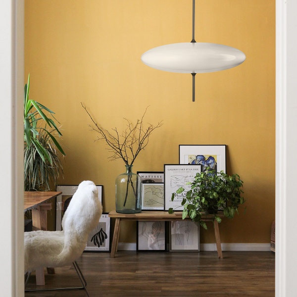 Lampa wisząca PIATTO- nowoczesna biało-czarna 50 cm Step Into Design