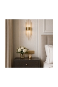 Lampa ścienna DRACO, 60 cm - kryształowo - złota, styl glamour - Step Into Design